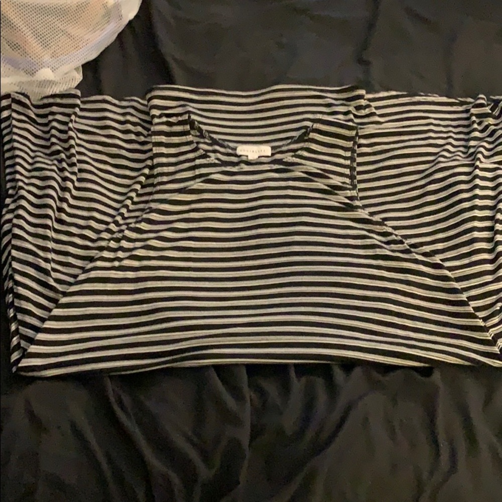 Socialite Striped Dress in Black/White